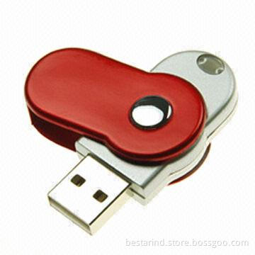 Mini Swivel USB Drive, Made of Metal, Logo Engraved or Silk Printed, Popular Design
